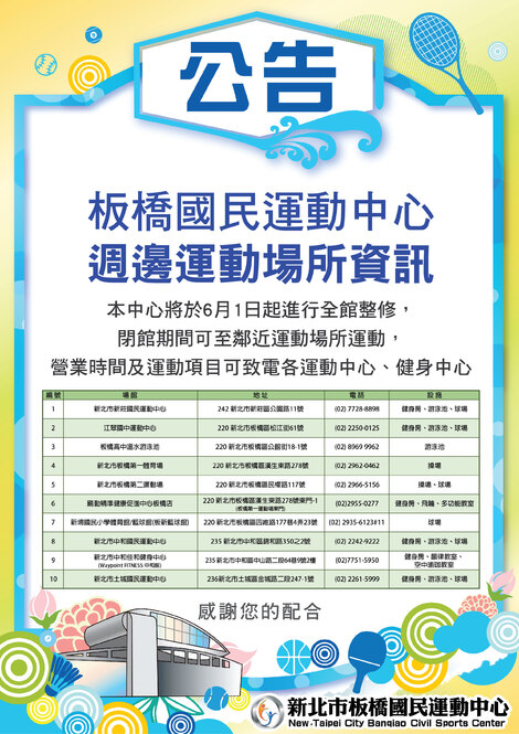 最新消息-【公告】板運週邊運動場所